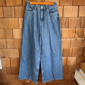 Wide Leg High-Rise sparkle Blue Denim Jeans